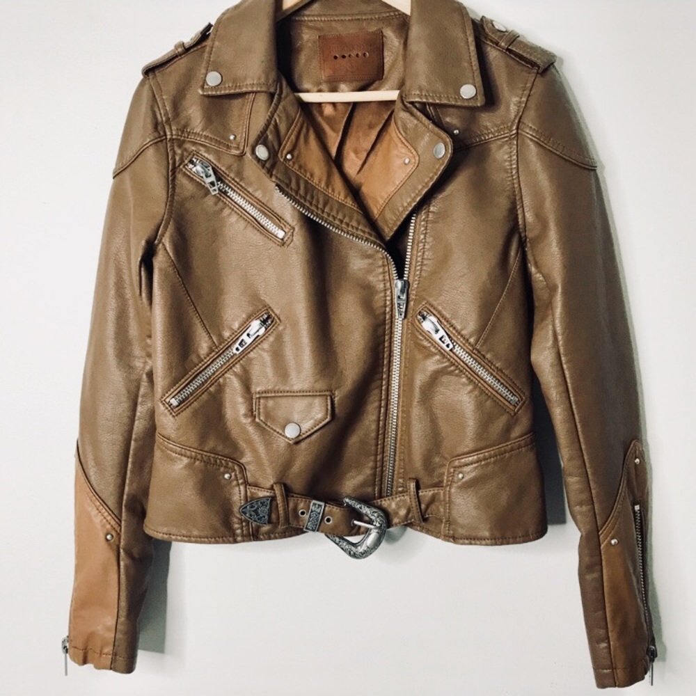 Blank NYC Tan Moto Jacket